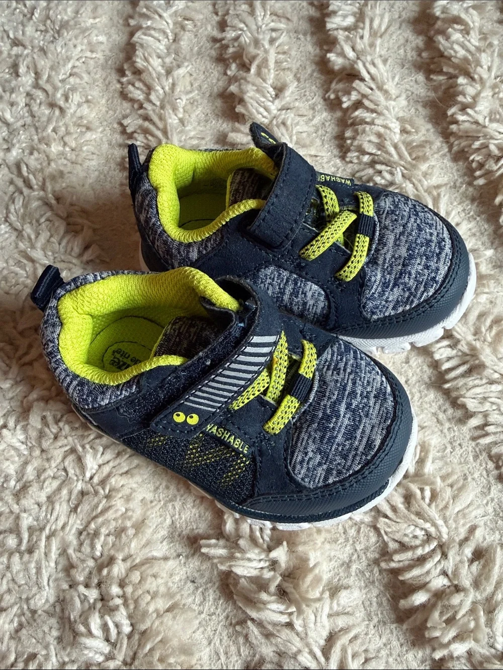 Stride Rite Navy and Lime Toddler Sneakers